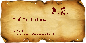 Mrár Roland névjegykártya